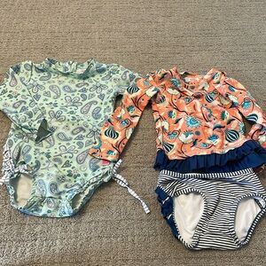 Ruffle butts 3T girls bathing suits (two suits) bikini and one piece